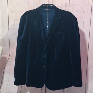 Midnight blue navy lands end velvet blazer work